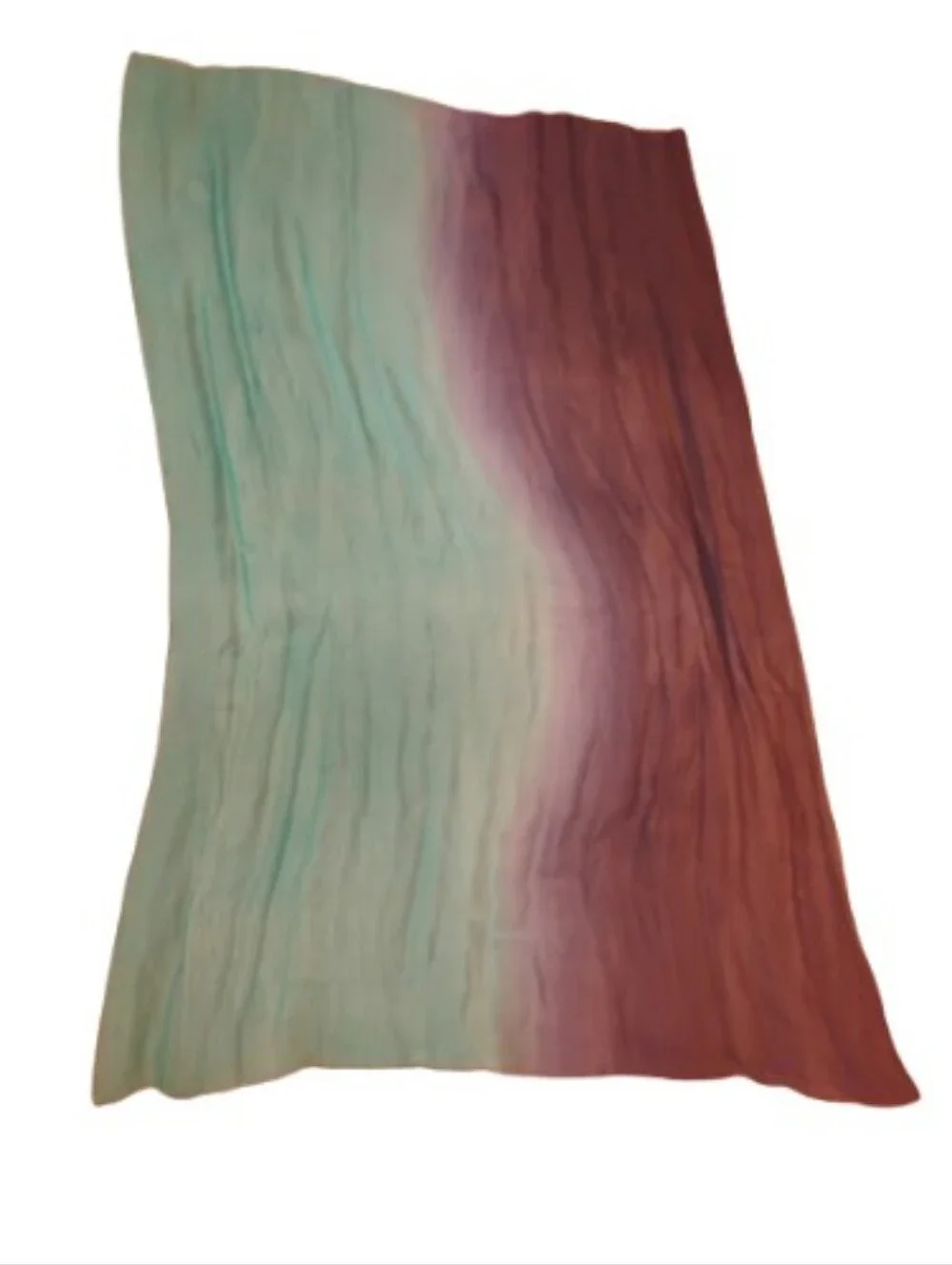 Vintage 1970s 1980s Silk Ombre Dip Dye Large Scarf Shawl OS
